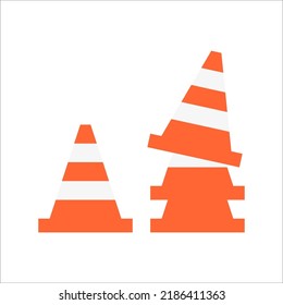 Construction cone icon, vector illustration design. Tools collection. on white background. color editable