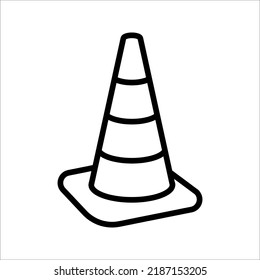 Construction cone icon, vector illustration design. Tools collection. on white background. color editable