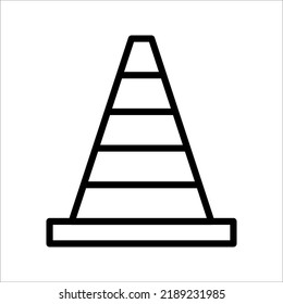 Construction cone icon, vector illustration design. Tools collection. on white background. color editable