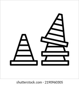 Construction cone icon, vector illustration design. Tools collection. on white background. color editable