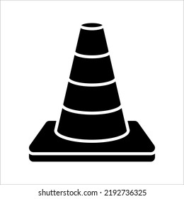 Construction cone icon, vector illustration design. Tools collection. on white background. color editable
