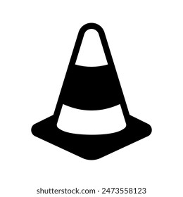 Construction cone icon, vector illustration design. Tools collection color editable