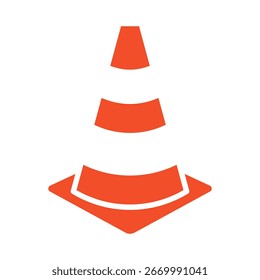 Icono de cono de construcción, diseño de Ilustración vectorial. Herramientas de colección. sobre fondo blanco. color editable