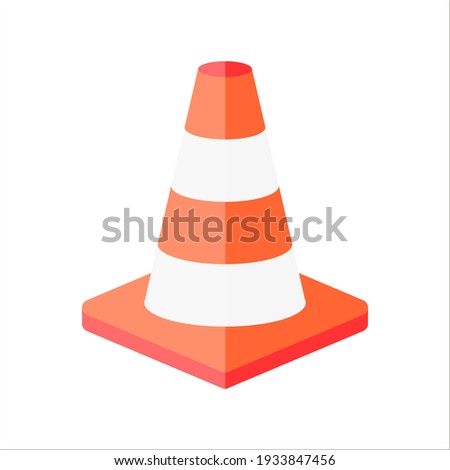 Construction cone icon, vector illustration design. Tools collection. on white background. color editable