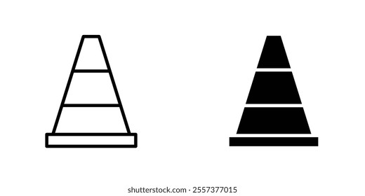 Construction cone Icon vector. liner and flat style icons set.