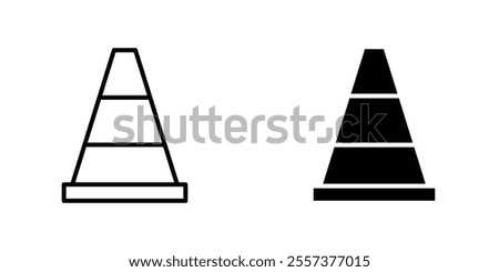 Construction cone Icon vector. liner and flat style icons set.