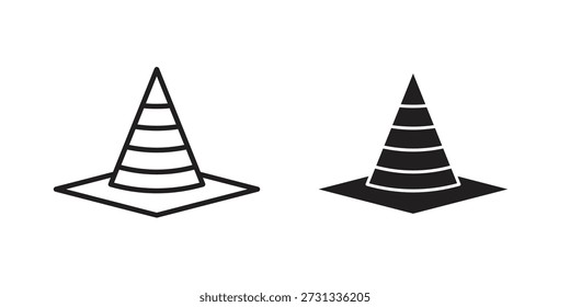 Colección de iconos de cono de construcción. Iconos planos lineales delgados y negros