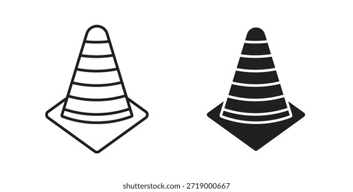 Baukegelsymbole, Vektorsymbole. gefülltes flaches Zeichen
