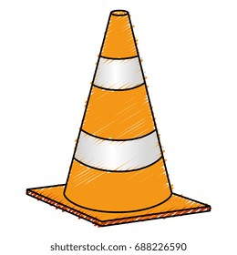 construction cone isolated icon