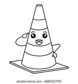 construction cone kawaii character
