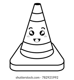 construction cone kawaii character