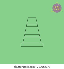 construction cone line icon