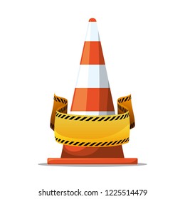 construction cone with ribbon