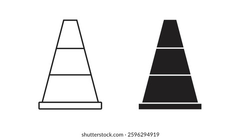 Construction cone set icon vector illustration Tools collection. on white background design