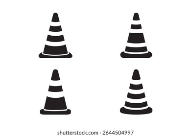 Ilustración de símbolo de cono de construcción: diseño de Vector de advertencia y seguridad

