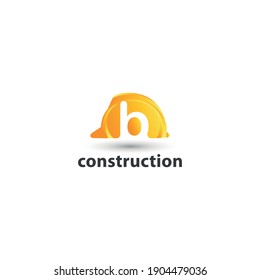 construction and consultant engineering logo concept with initial letter b and hard hat helmet