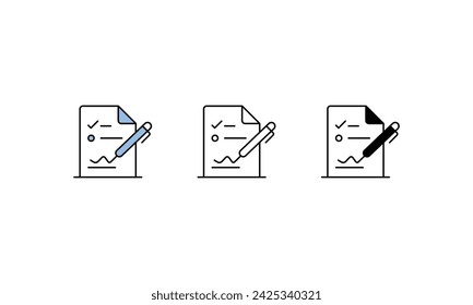 Construction Contract icons vector strock illustration