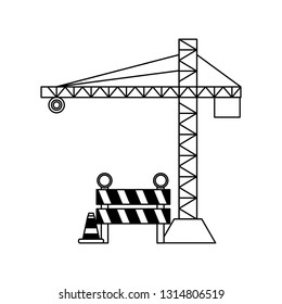 construction crane and barrier
