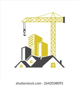 Construction crane building development logo
