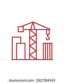 Construction Crane Building Icon design.