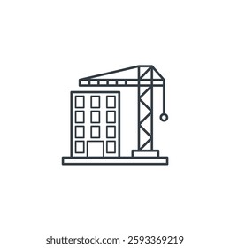 Construction Crane Building icon symbol vector illustration isolated on white background
