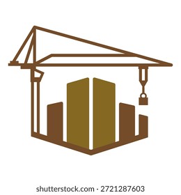 Diseño de Logo de Construcción de Grúa