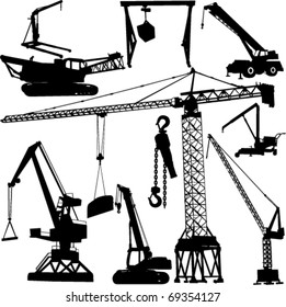 construction crane collection - vector