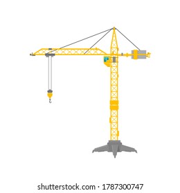 Construction Crane Color Icon - Vector Illustration 