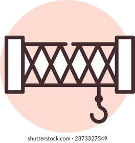 Construction crane engineering; illustration or icon; vector on white background.