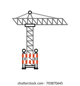construction crane with fence