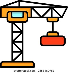 Construction Crane Filled Style Icon Design