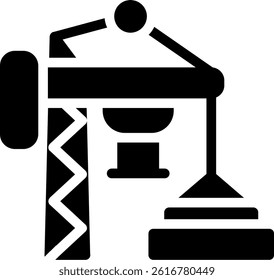 construction crane Glyph Vector Icon Design