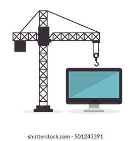 construction crane hold computer screen