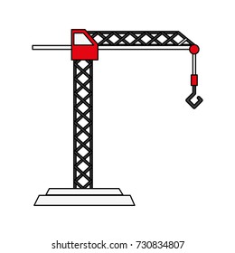 Construction crane with hook