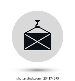 Construction crane hook icon. Construction symbol. Flat Vector illustration