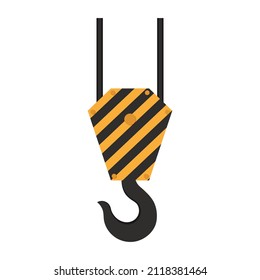 Construction crane hook. Industrial hook. Vector illustration isolated on white background.