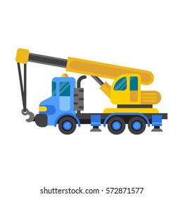 Construction crane house industry vector.