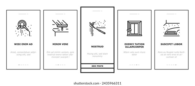 construction crane house work onboarding mobile vector. building industry, civil architecture, build worker engineer, helmet, concrete home construction crane house work color line illustrations