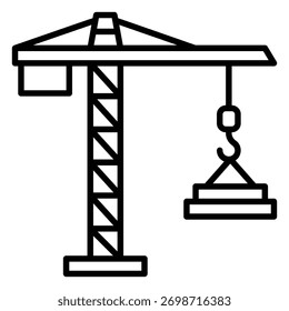 Icono de la grúa de la construcción para la construcción de edificios