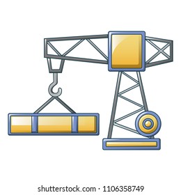 Construction crane icon. Cartoon of construction crane vector icon for web design isolated on white background