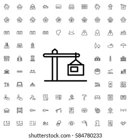 construction  crane icon illustration isolated vector sign symbol. Real Estate icons set.
