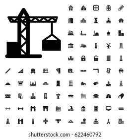 Construction crane icon illustration isolated vector sign symbol. architecture icons vector set. on white background
