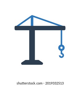 Construction crane icon - industry tower icon