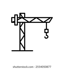 Construction crane icon isolated on white background