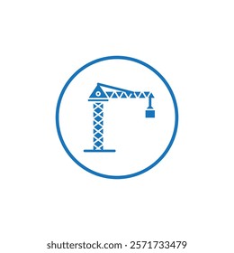 Construction crane icon Line Art Logo set