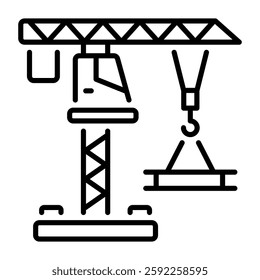 Construction crane icon in line style