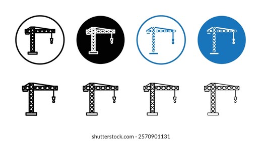 Construction crane icon linear logo isolated