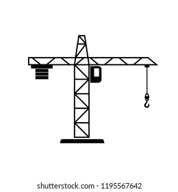 Construction crane icon, logo on white background