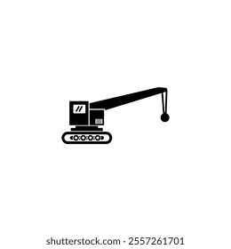 Construction Crane icon for logo. Construction vehicle and Heavy Equipment icon vector
