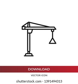 Construction crane icon in modern design style for web site and mobile app